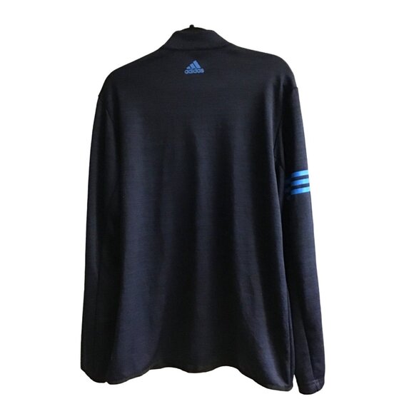 ADIDAS- MENS NAVY GOLF PULLOVER HALF ZIP UP CLOSURE LONG SLEEVE SIZE LARGE - Picture 2 of 6